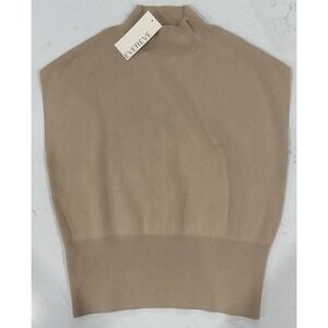 Evereve Meadow Dolman Pullover Woman's Size XS Sleeveless Mock Neck Oatmeal NWT